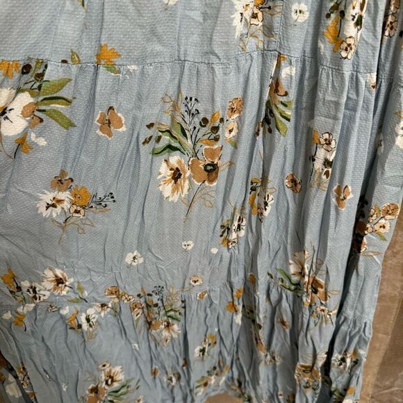 Lovestitch Light Blue Floral High Neck Halter Smocked Maxi Dress Med - Picture 6 of 12